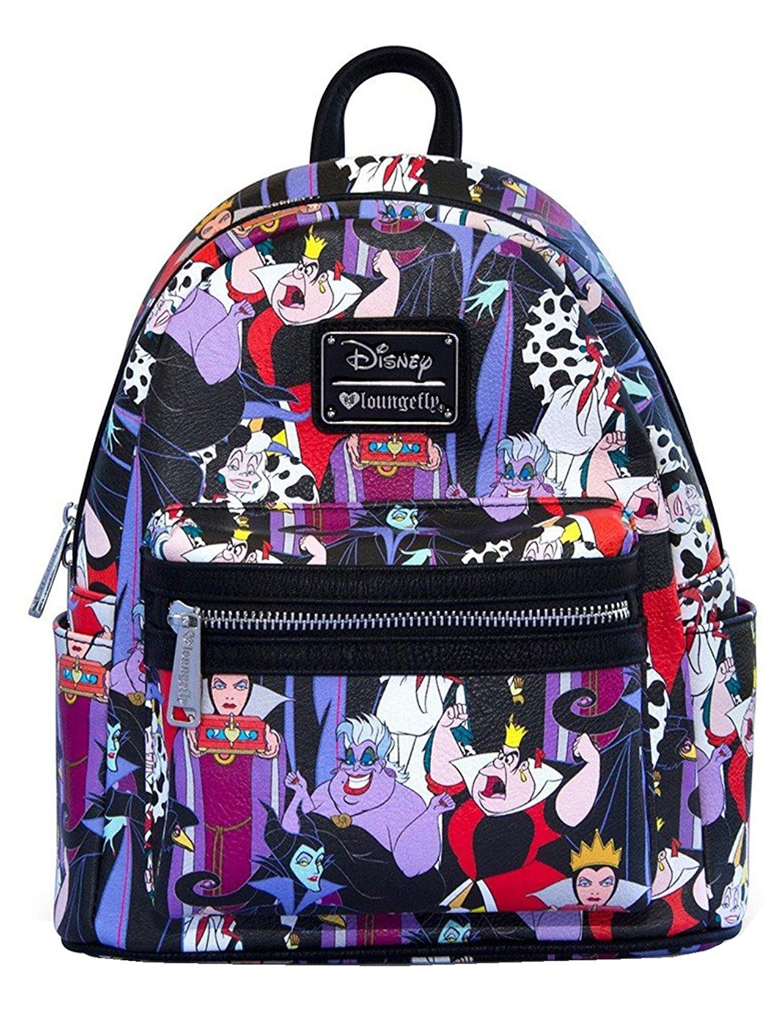 Loungefly Disney Villains deals Print Mini Faux Leather Backpack