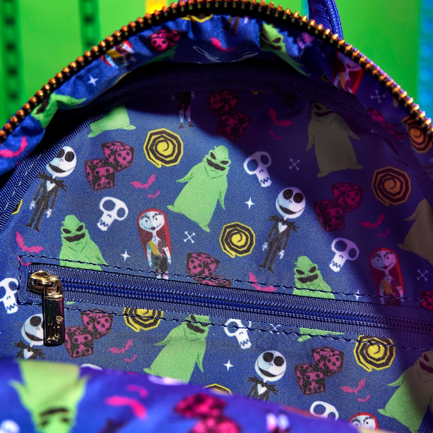 Loungefly Disney The Nightmare Before Christmas 30th Anniversary - Oogie Boogie Glow in The Dark Mini-Backpack, Amazon Exclusive