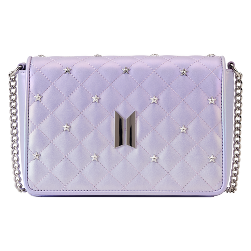 Pop By Loungefly BTS Logo Iridescent Purple Crossbody Bag