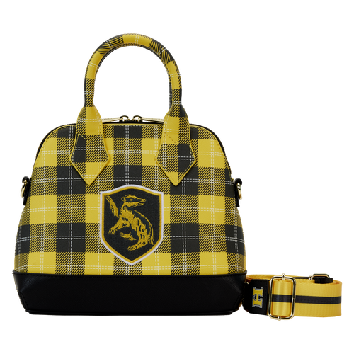 Loungefly Harry Potter Hufflepuff Patch Varsity Plaid Crossbody Bag