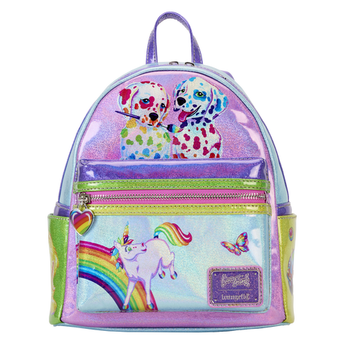 Loungefly Lisa Frank Holographic Glitter Color Block Mini Backpack