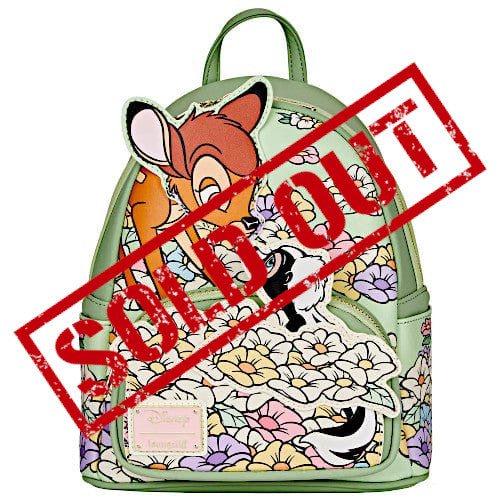 inside of bambi loungefly mini backpack Exclusive - Bambi and Flower Springtime Mini Backpack | Officially Licensed | Plastic/Vegan Leather/Suede