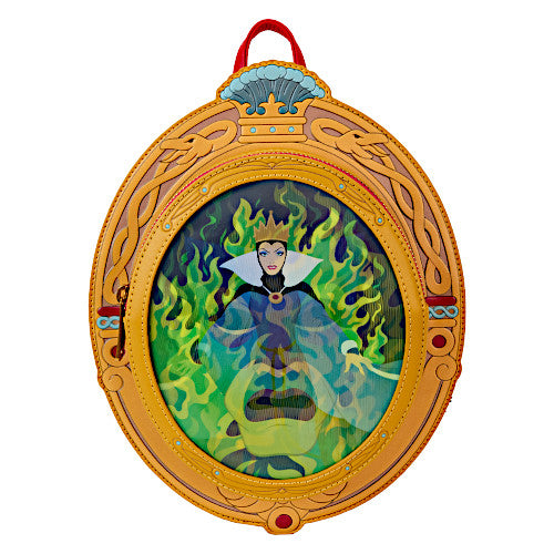 evil queen loungefly mini backpack D23 Limited Edition Snow White Evil Queen Magic Mirror Lenticular Mini Backpack | Officially Licensed | Plastic/Vegan Leather