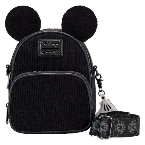 disney mini backpack wristlet Loungefly Disney100 Mickey Mouse Corduroy Convertible Crossbody Bag