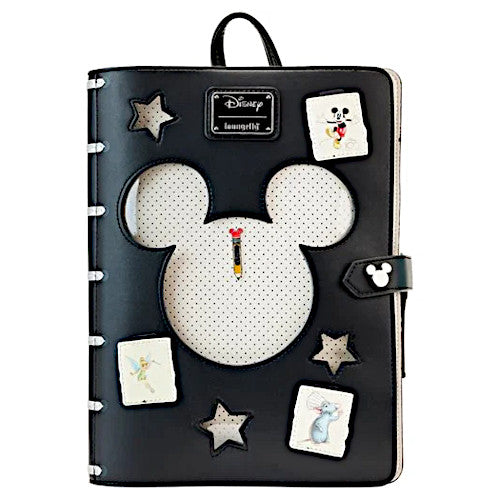 HOT RESTOCK: Loungefly Disney 100 Mickey Mouse Sketchbook Pin Trader Mini Backpack - 9/12/24