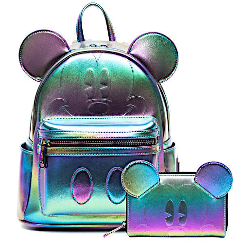 collection lounge exclusive lf tropical mickey mini backpack EXCLUSIVE DROP: Loungefly Disney Mickey Mouse Oil Slick Mini Backpack & Wallet Bundle