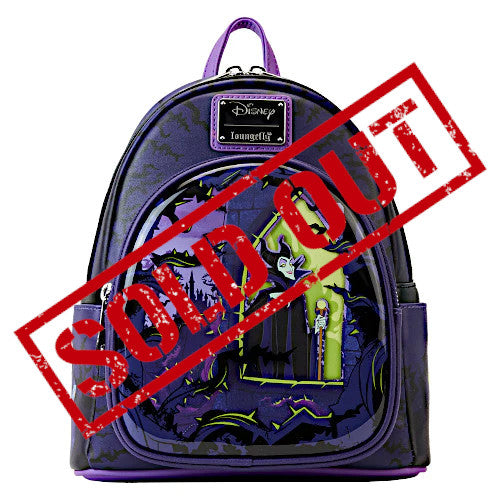 backpack with disney villains mini in magic kingdom EXCLUSIVE DROP: Loungefly Disney Villains Maleficent Window Box Mini B – LF Lounge VIP