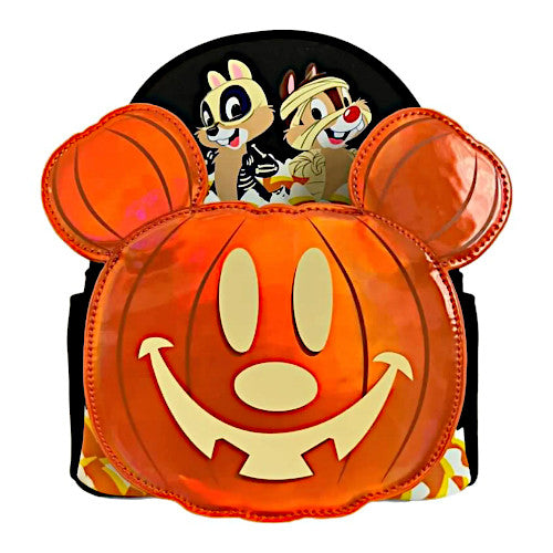chip and dale mini backpack EXCLUSIVE DROP: Loungefly Halloween Chip N Dale Pumpkin Glow Mini Backpack