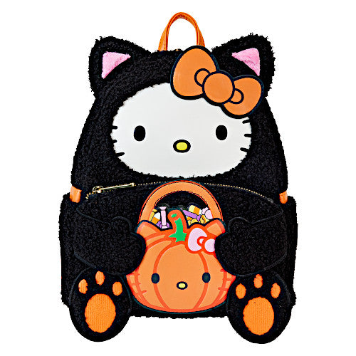 EXCLUSIVE DROP: Loungefly Halloween Hello Kitty In Cat Costume Sherpa Glow Mini Backpack - 7/19/24