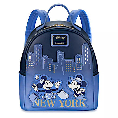 EXCLUSIVE DROP: Loungefly Mickey Mouse & Minnie Mouse New York Mini Backpack - 7/3/23