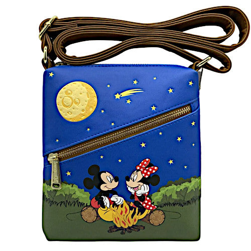 EXCLUSIVE DROP: Loungefly Mickey Mouse & Friends Camping Scene Crossbody Passport Bag - 5/25/23