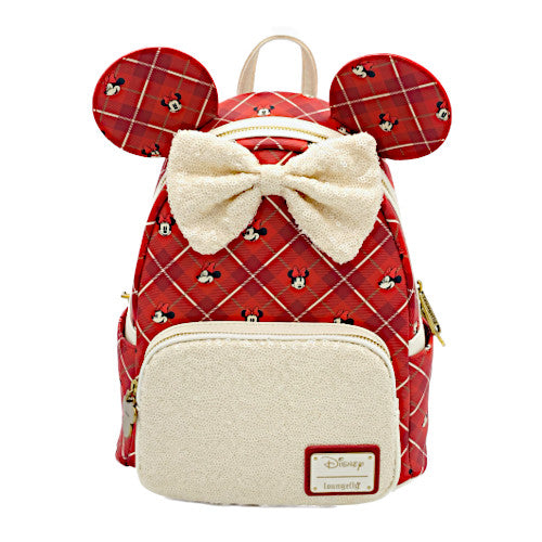 Loungefly Disney Minnie Mouse Plaid purchases Christmas Mini Backpack New