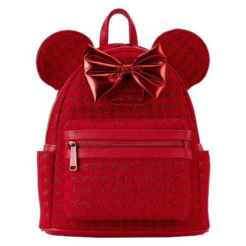 french connection mini backpack in red EXCLUSIVE DROP: Loungefly Minnie Mouse Red Glitter Tonal Mini Backpack