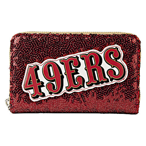 Loungefly NFL San Francisco 49ers Sequin Zip Around Wallet Loungefly NFL San Francisco 49ers Sequin Zip Around Wallet
