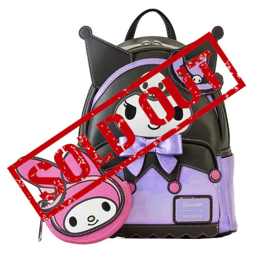 hello kitty kuromi cosplay mini backpack Loungefly Bags | Loungefly Witch Kuromi And My Melody Nycc Exclusive Mini Backpack | Color: Pink/Purple | Size: Os