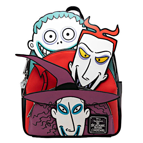 EXCLUSIVE DROP: Loungefly Nightmare Before Christmas Lock, Shock & Barrel Glow Mini Backpack - 5/19/23