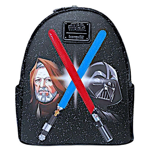 EXCLUSIVE DROP: Loungefly Star Wars Darth Vader & Obi-Wan Light Up Lightsaber Mini Backpack - 5/11/23