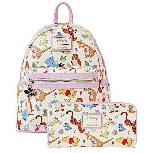 cute disney mini backpack EXCLUSIVE DROP: Loungefly Winnie The Pooh & Friends Character AOP Mini Backpack & Wallet Bundle