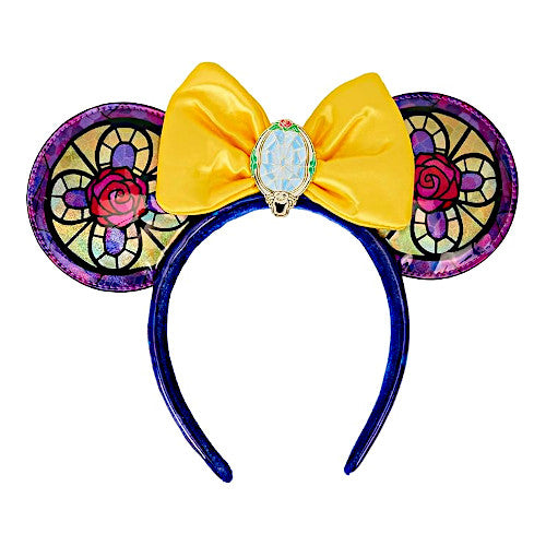 EXCLUSIVE DROP: Loungefly Disney Princess Stained Glass Collection Belle Ears Headband - 11/8/24