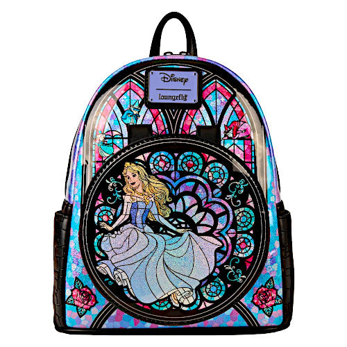 disney mini backpack with ears EXCLUSIVE DROP: Loungefly Disney Princess Stained Glass Collection Sleeping Beauty Aurora Mini Backpack With Ear Attachment