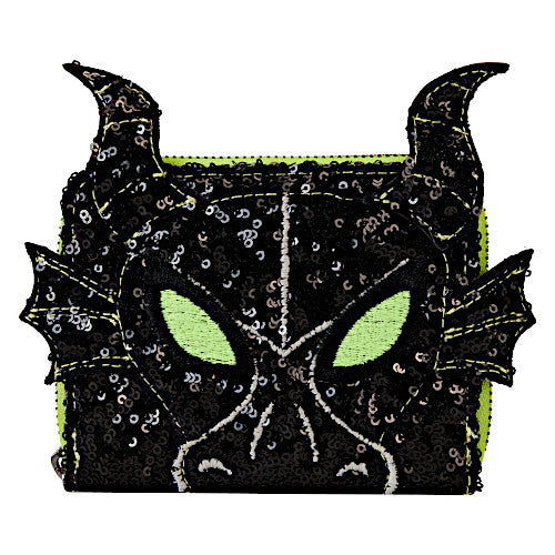 EXCLUSIVE DROP: Loungefly Disney Villains Maleficent Dragon Sequin Glow Wallet - 10/11/24