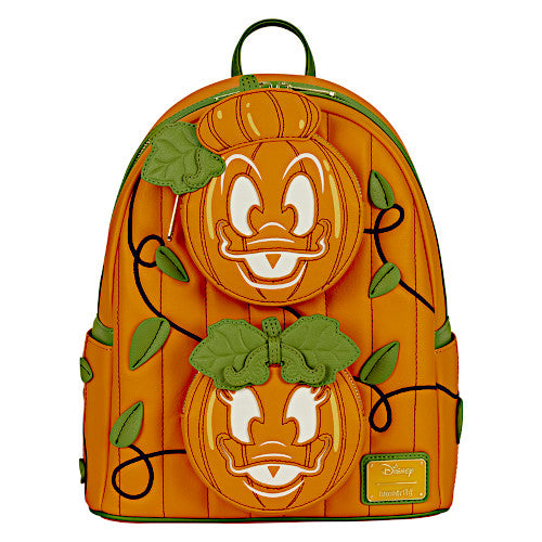 daisy duck loungefly mini backpack Donald & Daisy Jack-o'-Lantern Exclusive Glow Mini Backpack