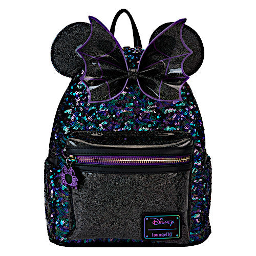 HOT RESTOCK: Loungefly Halloween Minnie Mouse Spiderweb Sequin Mini Backpack - 10/24/24