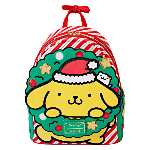 EXCLUSIVE DROP: Loungefly Sanrio Pompompurin Christmas Wreath Light Up Mini Backpack - 9/20/24
