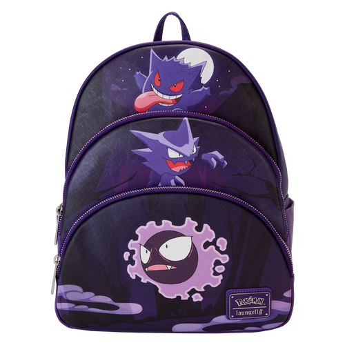 Loungefly Pokémon Gastly Evolutions Triple Pocket Mini Backpack
