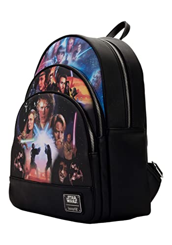 Loungefly Star Wars Trilogy 2 Triple Pocket Womens Double Strap Shoulder Bag Purse