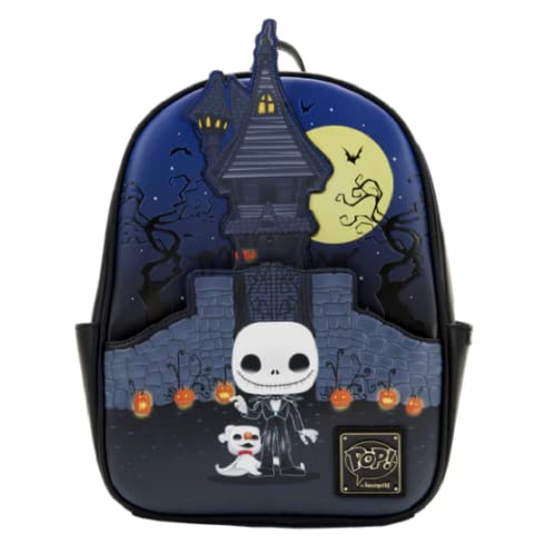Loungefly Disney POP Nightmare Before Christmas Jack Skellington House Womens Double Strap Shoulder Bag Purse