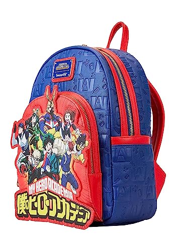 Loungefly My Hero Academia Group Debossed Logo Mini Backpack Womens Double Strap Shoulder Bag Purse