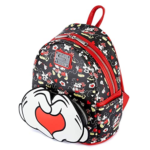 Loungefly Disney Mickey and Minnie Heart Hands Womens Double Strap Shoulder Bag Purse
