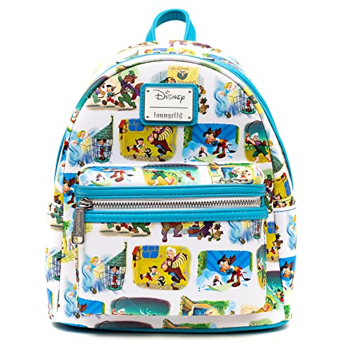 Loungefly Disney Mini Backpack, Pinocchio Little Golden Books AOP