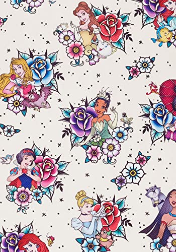 Loungefly Disney Princess Tattoo All Over Print Womens Double Strap Shoulder Bag Purse