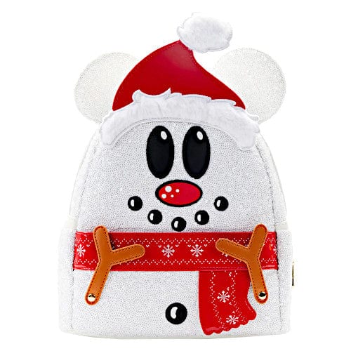 disney snowman minnie mouse sequin cosplay mini backpack Exclusive - Mickey Mouse Sequin Snowman Mini Backpack | Officially Licensed | Plastic/Vegan Leather