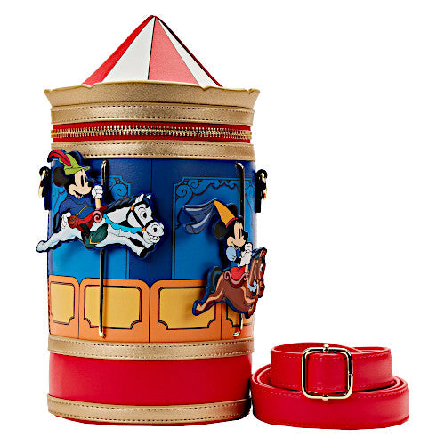 Loungefly Brave Little Tailor Mickey And Minnie Mouse Carousel Crossbody Bag