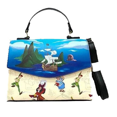 EXCLUSIVE DROP: Loungefly Disney Captain Hook Jolly Roger Skull Peter Pan & Smee Crossbody Bag - 1/31/23