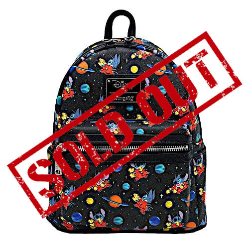 disney themed mini backpack Loungefly x Disney Lilo and Stitch in Space Allover-Print Mini Backpack