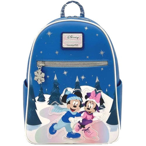 EXCLUSIVE DROP: Loungefly Disney Mickey And Minnie Mouse Ice Skating Mini Backpack - 12/13/22
