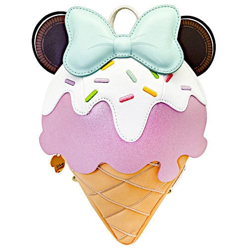 ice cream mini backpack Loungefly Disney Frosted Minnie Ice Cream Convertible Mini Backpack