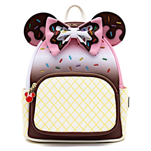 EXCLUSIVE DROP: Loungefly Disney Minnie Mouse Neapolitan Ice Cream Cone Mini Backpack - 3/3/23