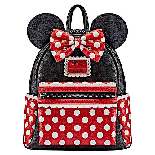 Loungefly Disney Backpack :Minnie Mouse Bow Ear Backpack,  Exclusive