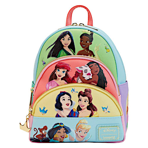 disney parks princesses loungefly mini backpack Disney Princess Collage Triple Pocket Mini Backpack