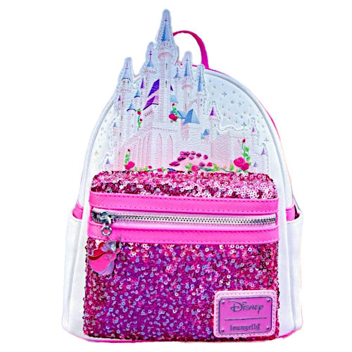 cinderella sequin mini backpack EXCLUSIVE DROP: Loungefly Disney Sleeping Beauty Castle Sequin Mini Backpack