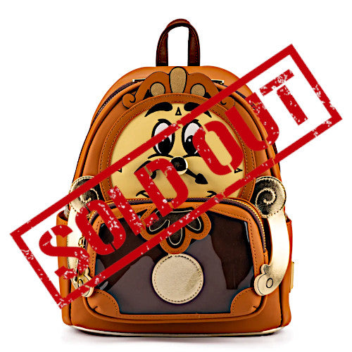 cogsworth loungefly mini backpack LACC 2021 Virtual Con Exclusive - Disney Beauty and the Beast Cogsworth Cosplay Mini Backpack | Officially Licensed