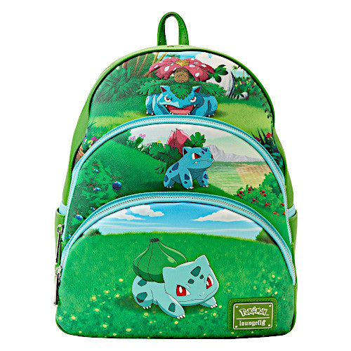 Loungefly Pokemon Bulbasaur Evolutions Triple Pocket Mini Backpack