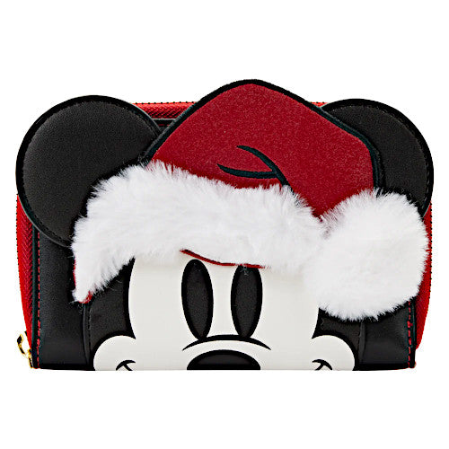 glitter mickey mouse santa mini backpack Exclusive - Glitter Mickey Mouse Santa Zip Around Wallet | Officially Licensed | Plastic/Vegan Leather