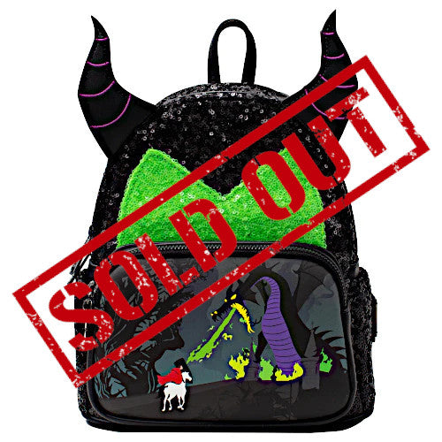 disney villains scene maleficent sleeping beauty mini backpack Collection Lounge Exclusive Loungefly Maleficent Sequin