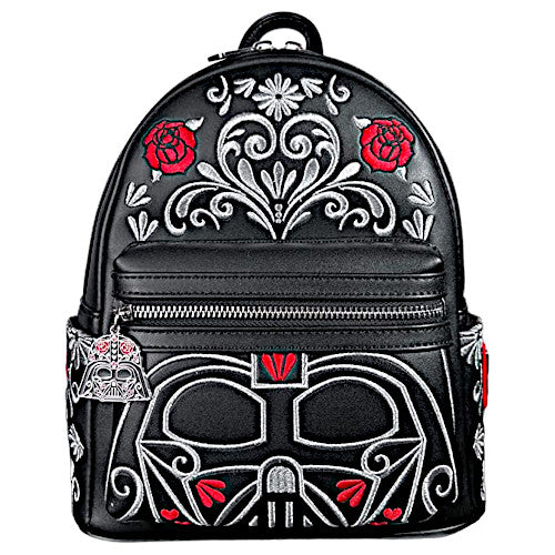 black mini backpack with flowers Loungefly! Leather: Star Wars Darth Vader Cosplay Mini Backpack